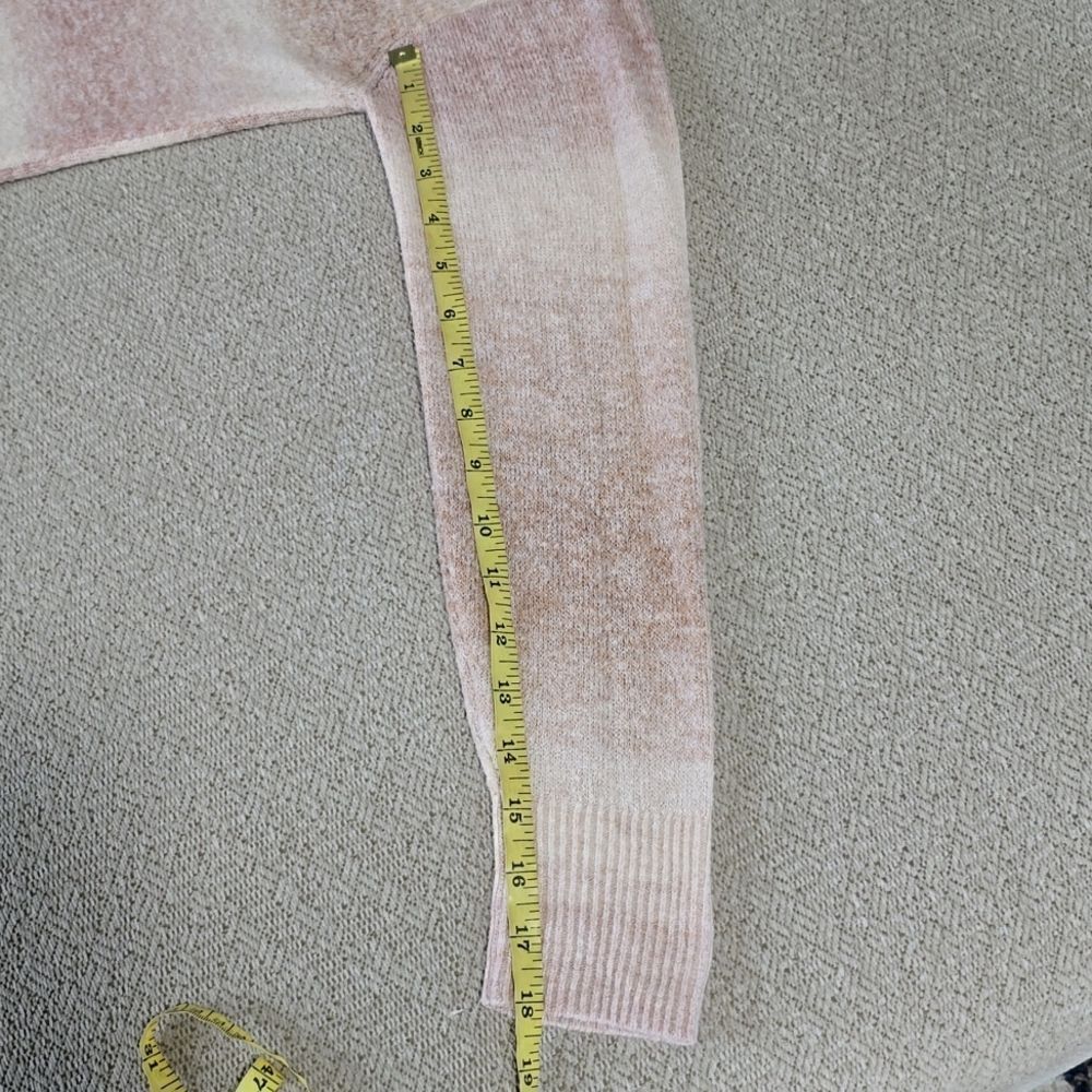 American Eagle Ombre Stripes Cream Mauve Tan Pink Cowl Neck Oversized Sweater-XS - Picture 9 of 13